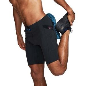 Janji Men’s Trail Half Tight Shorts Midnight Black Size XL